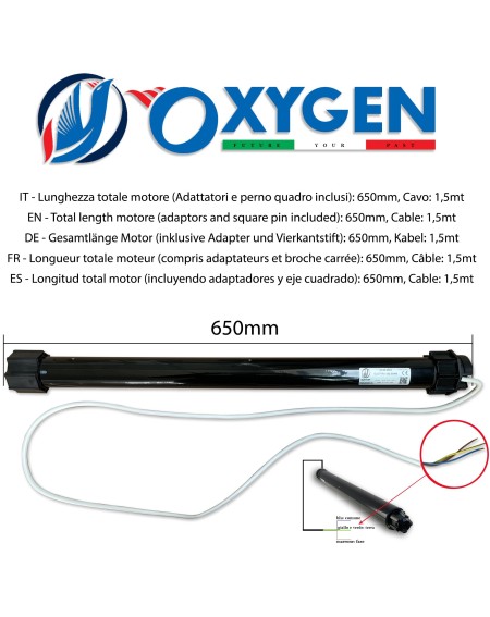 Kit Motor Tubular Elettra 50nm 100kg