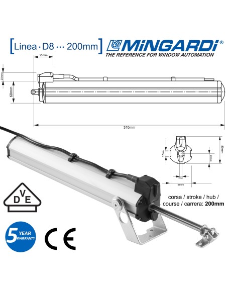 D8 ACTUATOR A VASTAGO