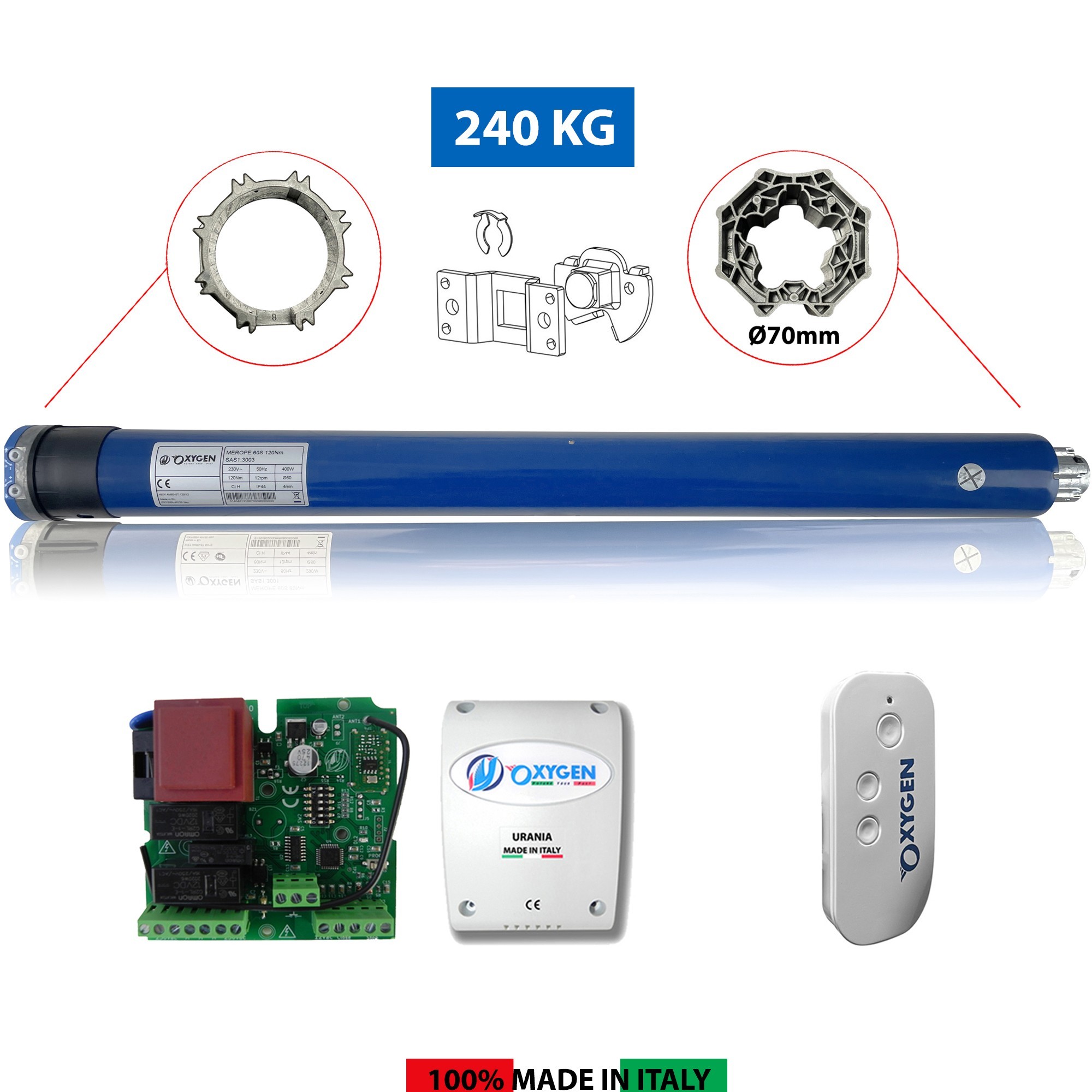 Motore tubolare per Tapparelle e Serrande max 110kg 50NM