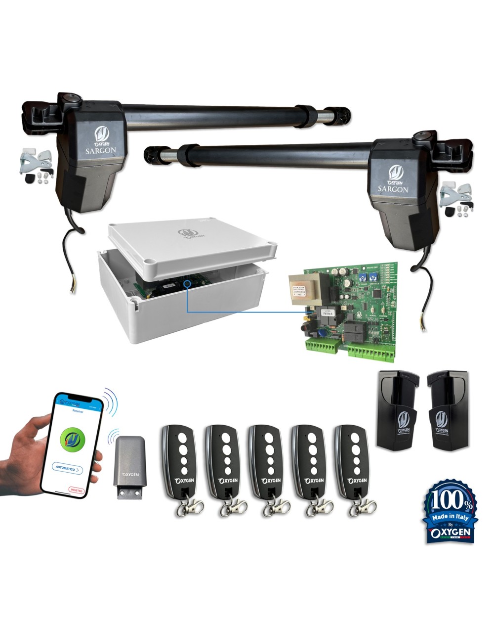 Full kit sargon 230v cancello battente due ante residenziale