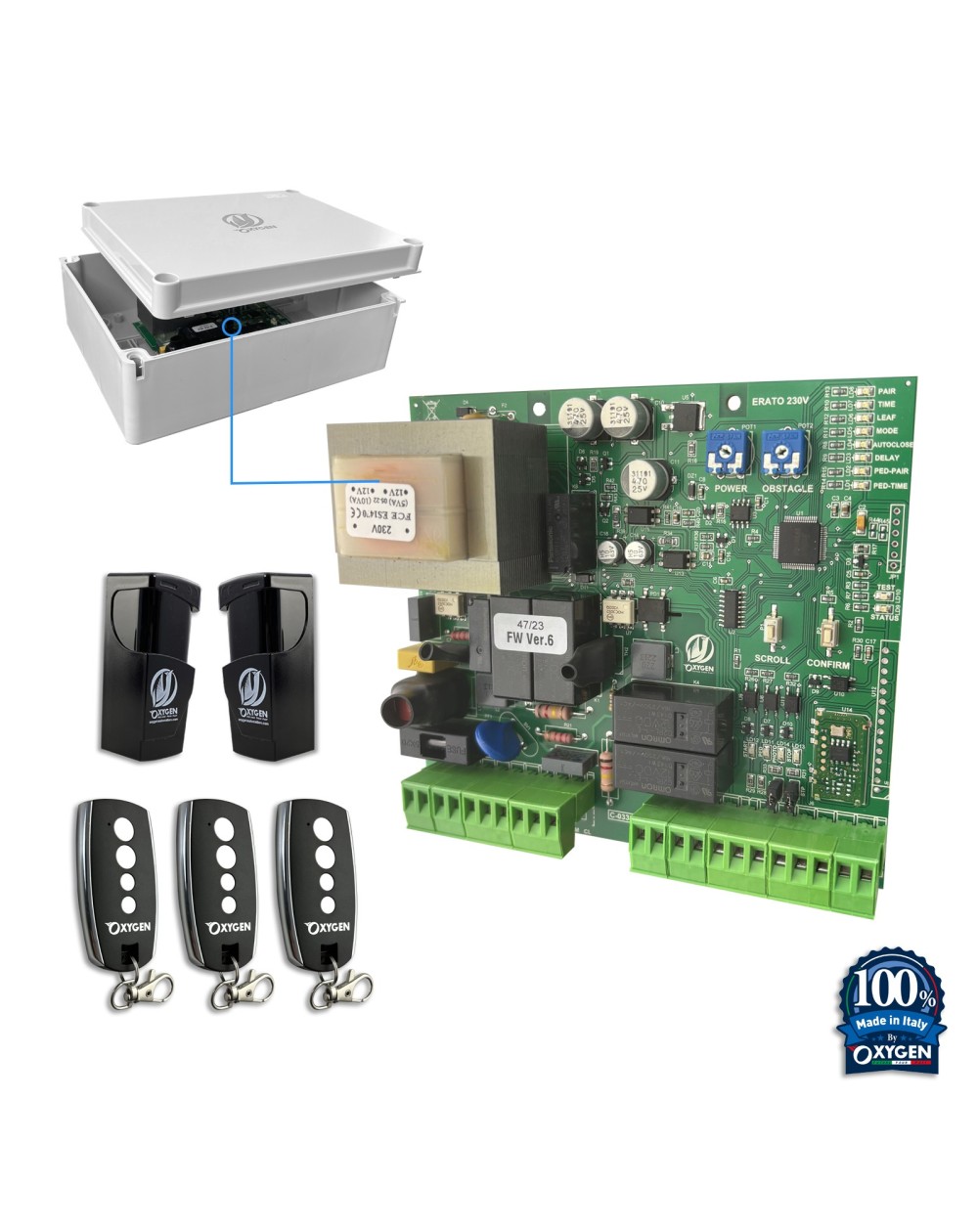 Centrale pour portails battants avec box