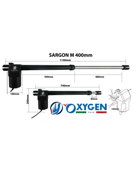 Maxi kit sargon 230v für 2-flügeliges Drehtor für Wohnnutzung
