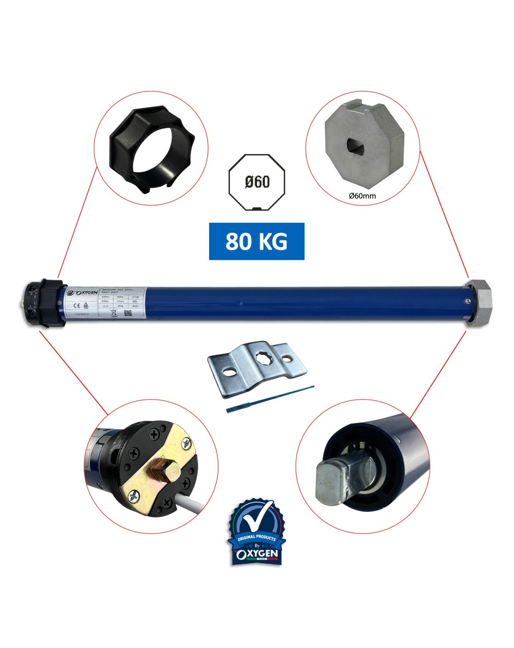 Motor Tubular para Persianas 40Nm 80Kg
