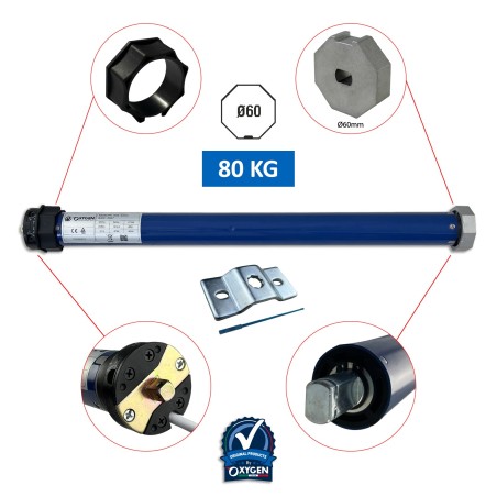 Rohrmotor 40Nm 80Kg für Rollladen Rollgitter Markisen