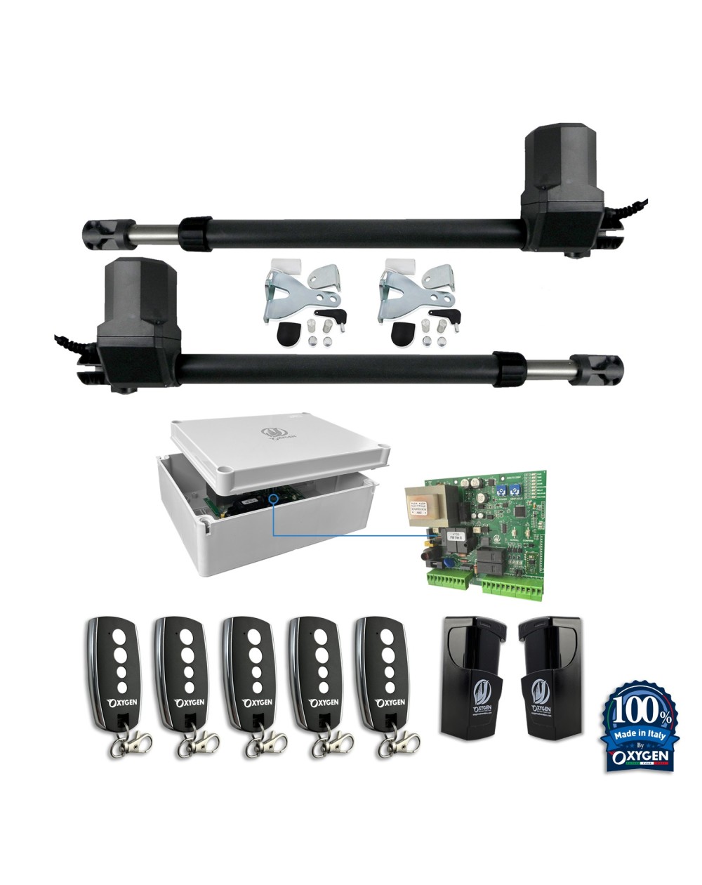 Full kit sargon 230v für 2-flügeliges Drehtor für Wohnnutzung