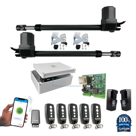 full kit poseidon 230v für 2-flügeliges Drehtor für Wohnnutzung