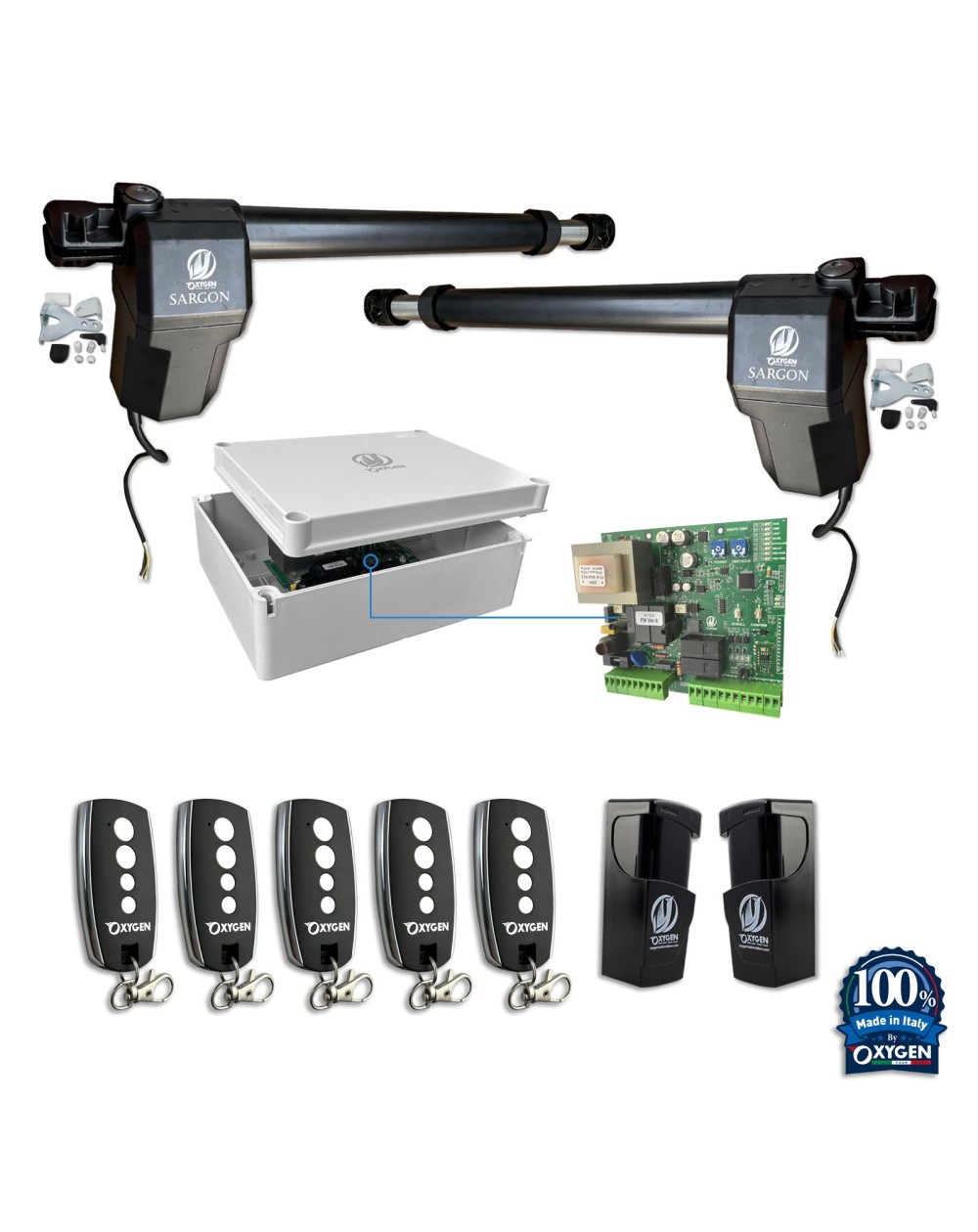 Full Kit Sargon 230v für 2-flügeliges Drehtor für Wohnnutzung