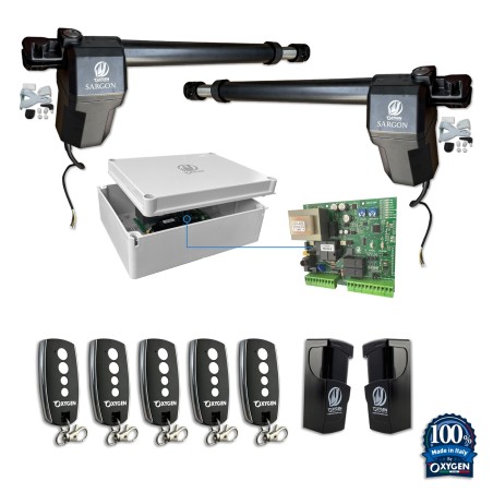 Full Kit Sargon 230v für 2-flügeliges Drehtor für Wohnnutzung