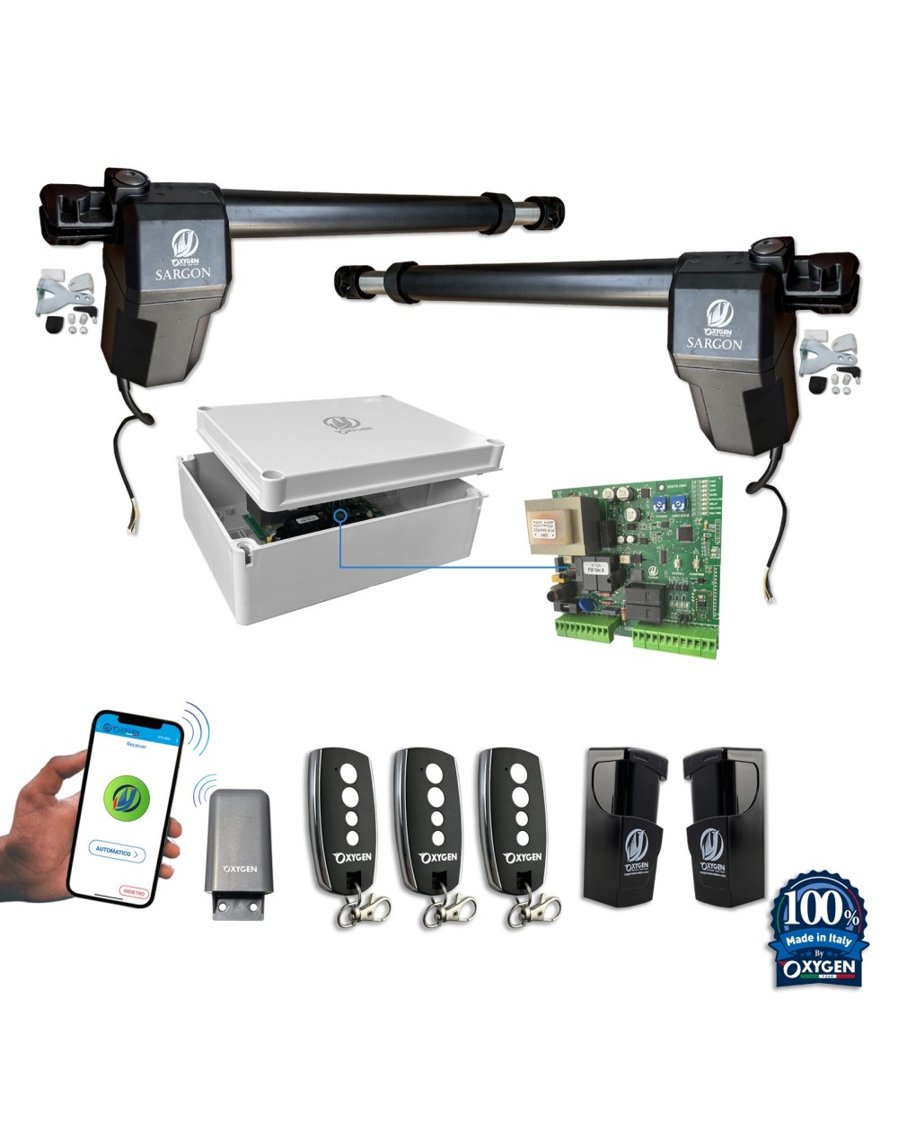 Full kit sargon 230v portail battant deux feuilles residentiel