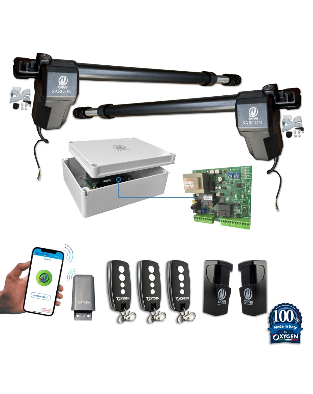 Full kit sargon 230v cancello battente due ante residenziale