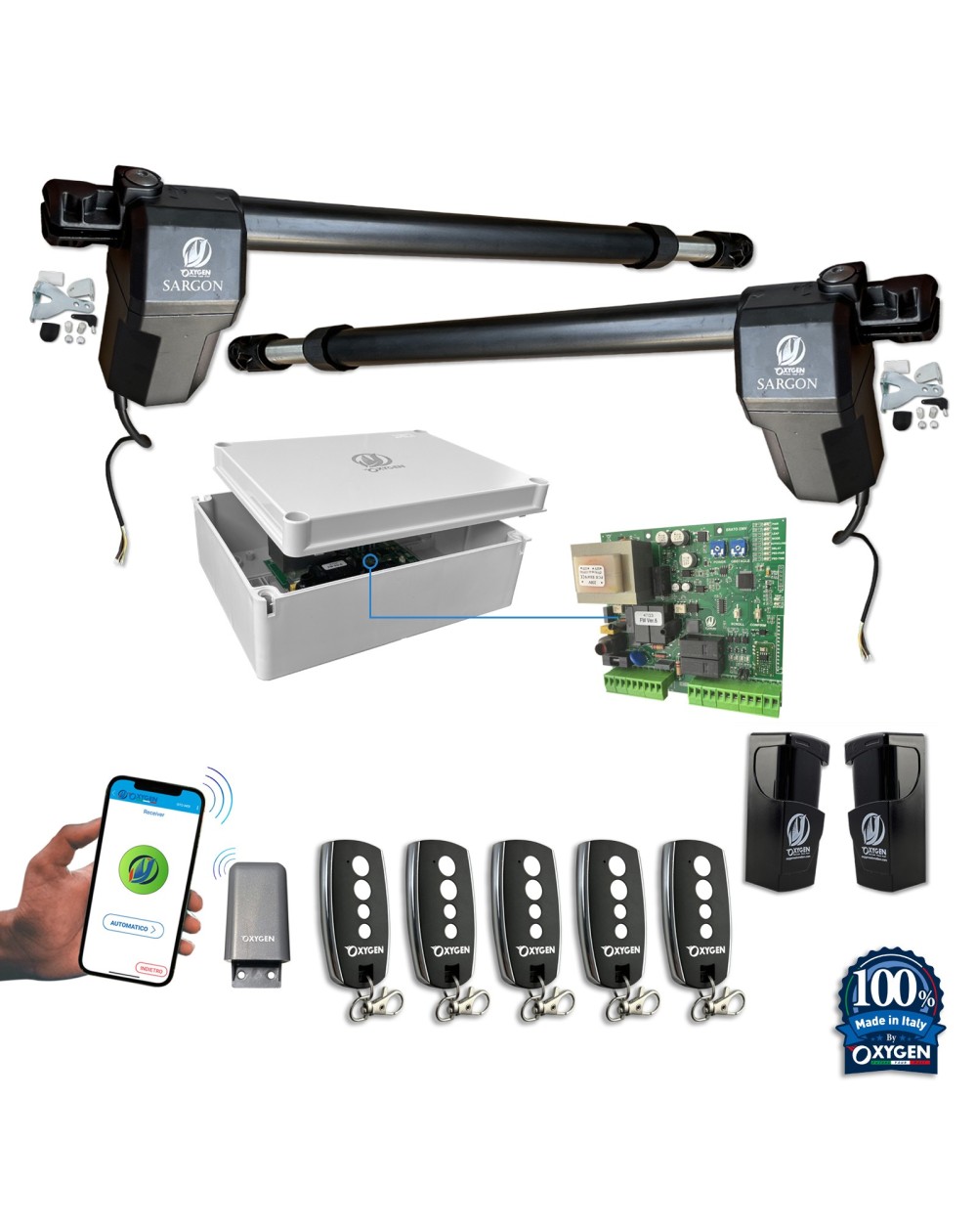 Full kit sargon 230v cancello battente due ante residenziale