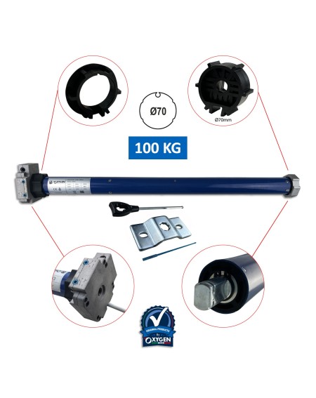 Motor Tubular con Maniobra de emergencia Adaptador 70mm