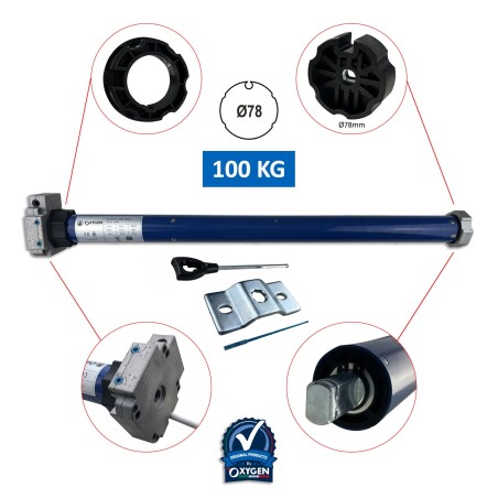 Tubular motor with Manual Override Ogive 78mm