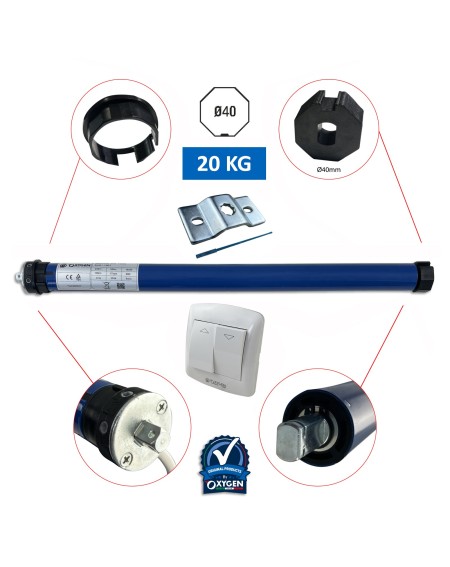 Moteur pour Rideaux avec bouton monter/descendre 40mm 10NM