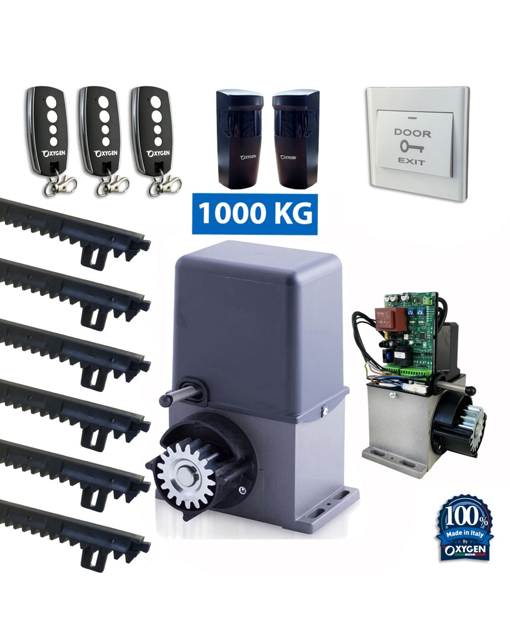 Motorreductor NYX 230V  con push , 3 mandos a distancia y 6 metros de