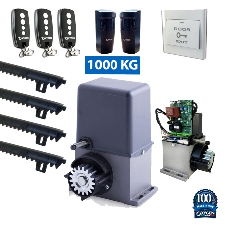 NYX 1000 KG avec push button, 3 télécommandes et 4mt de crémaillère