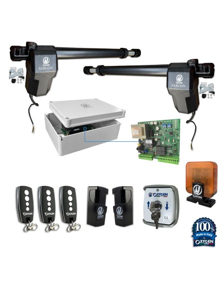 Full kit sargon s 230v für 2-flügeliges Drehtor für Wohnnutzung