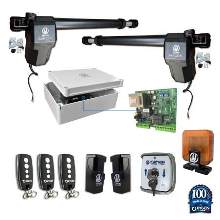 Full kit sargon s 230v für 2-flügeliges Drehtor für Wohnnutzung