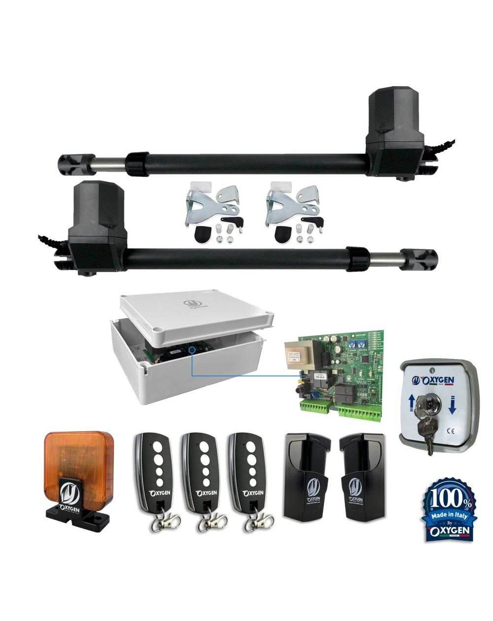 Full kit Poseidon 230v cancello battente due ante residenziale