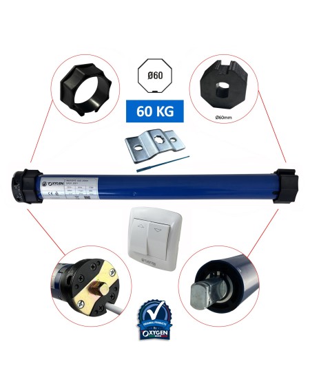 Motore con pulsante sali/scendi per Tende ottagonale 60mm 30NM