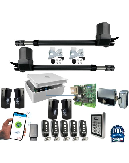 full kit poseidon 230v cancello battente due ante residenziale