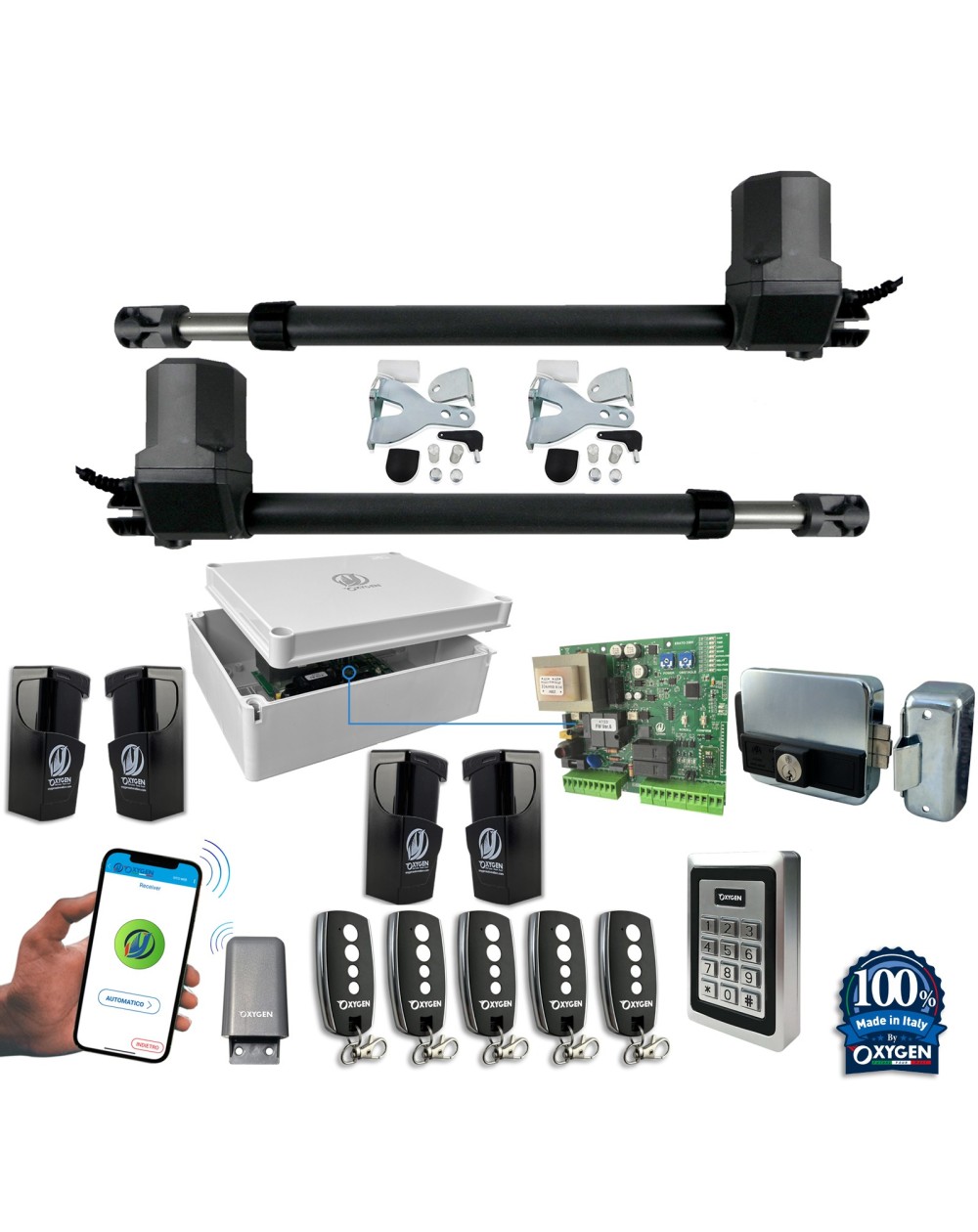 full kit poseidon 230v cancello battente due ante residenziale