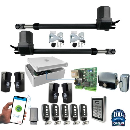 full kit poseidon 230v cancello battente due ante residenziale