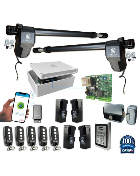 Full kit sargon 230v cancello battente due ante residenziale