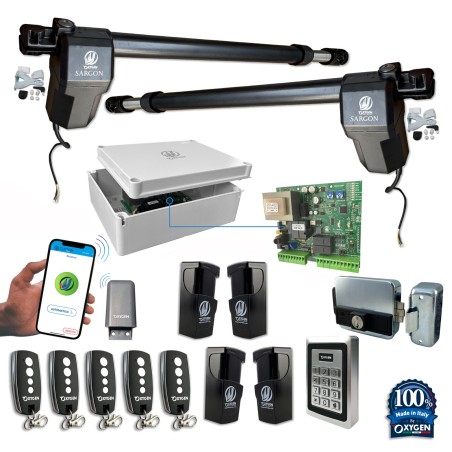 Full kit sargon 230v cancello battente due ante residenziale