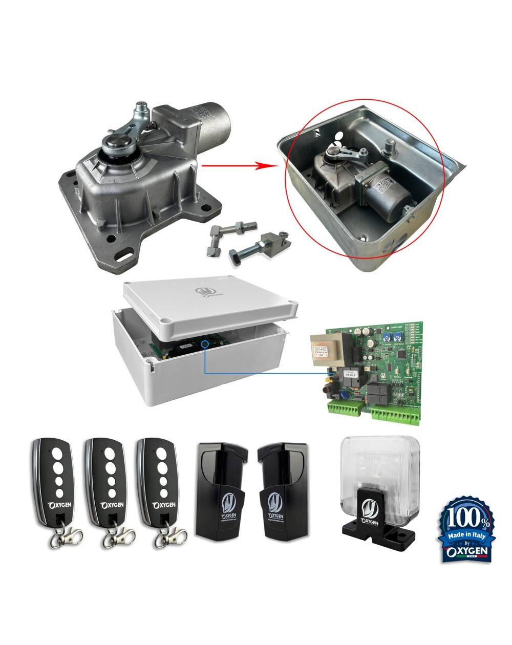 Unterflurantrieb Hades 230v FULL KIT einzelnen Torflügel